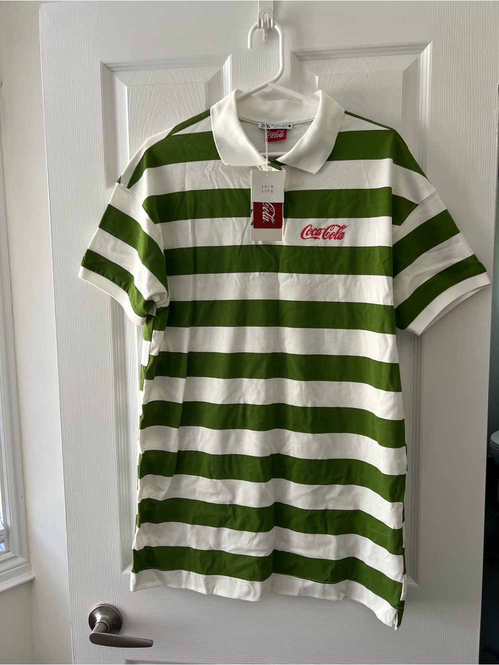 Zara Oversized Green & White Striped Dress